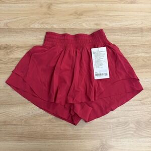 Lululemon Shorts Womens XXS Red Shake It Out High-Rise Run 2.5in Lined NWT